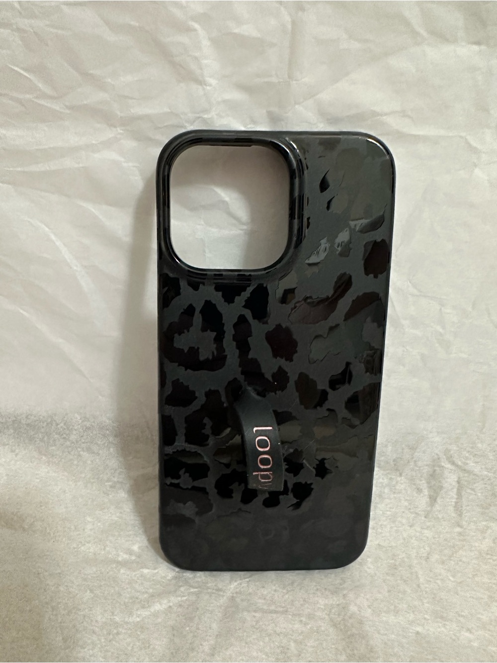 Loopy Case “Midnight Leopard” Gloss Phone Case with Loop Grip